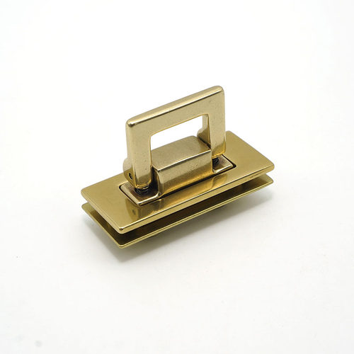 纯黄铜包包锁扣配件 金属五金方形插锁 固定卡扣锁 螺丝锁扣
