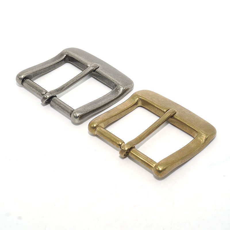 纯黄铜复古皮带扣头古铜色仿古银高档腰带扣五金配件金属皮带针扣