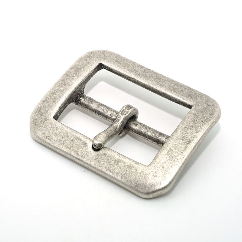 纯铜皮带扣头日字针扣内径44mm黄铜镀真古银八角扣美式复古腰带扣