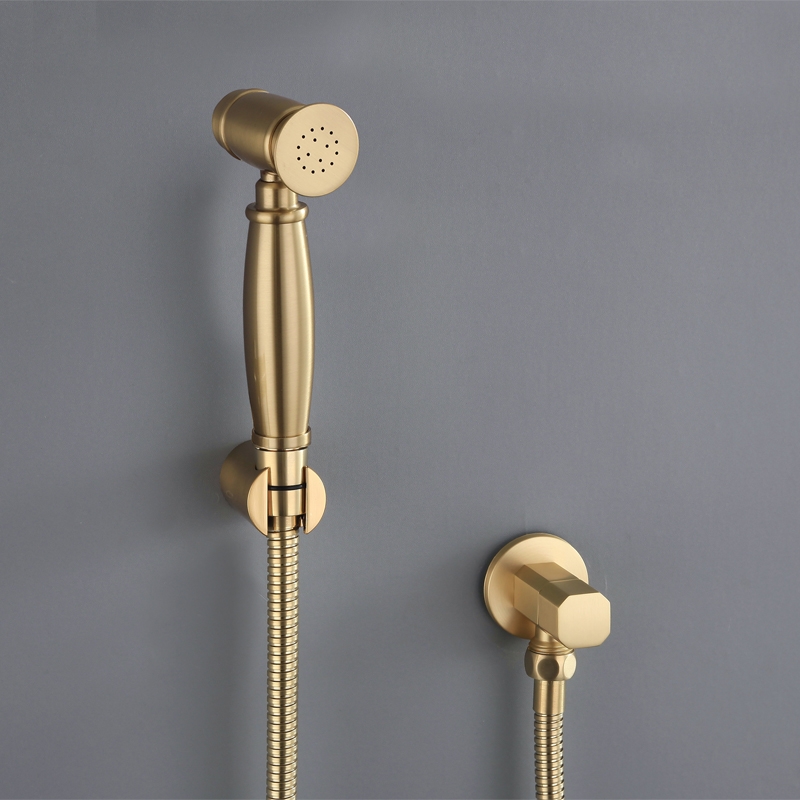 JUNSIER拉丝金欧式铜妇洗器喷头