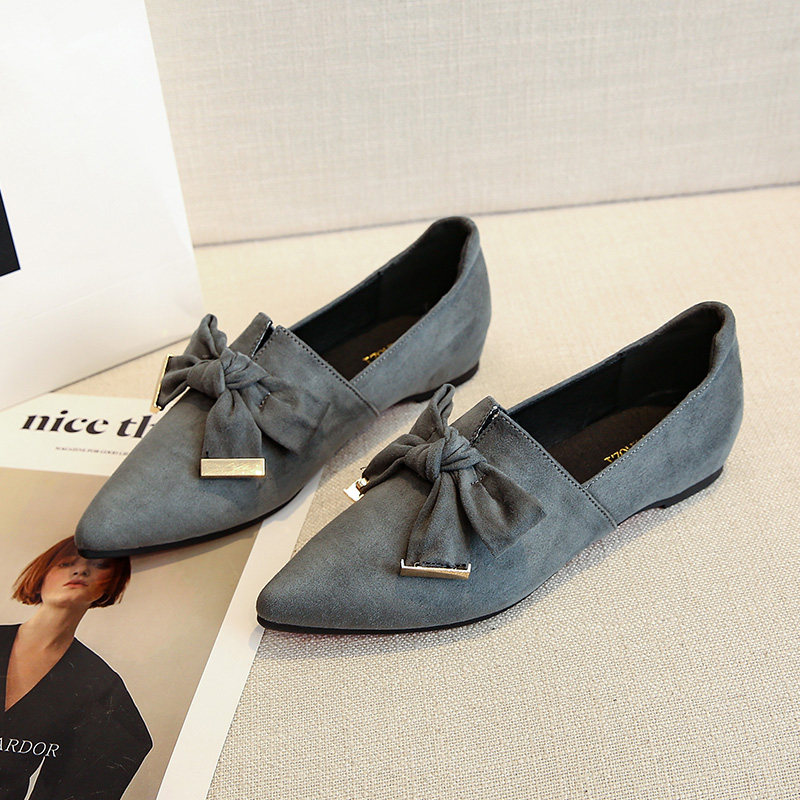 尖头平底单鞋女2021春秋新款百搭绒面软底瓢鞋秋季大T码女鞋41一4,女鞋,浅口单鞋,淘宝优惠券,粉丝福利购,淘宝优惠卷