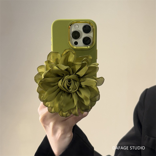 韩系气质温柔小姐姐氛围感立体布艺花朵适用华为mate70pro小众手机壳m60原创pura70u防摔软壳p50e女款 Meta40