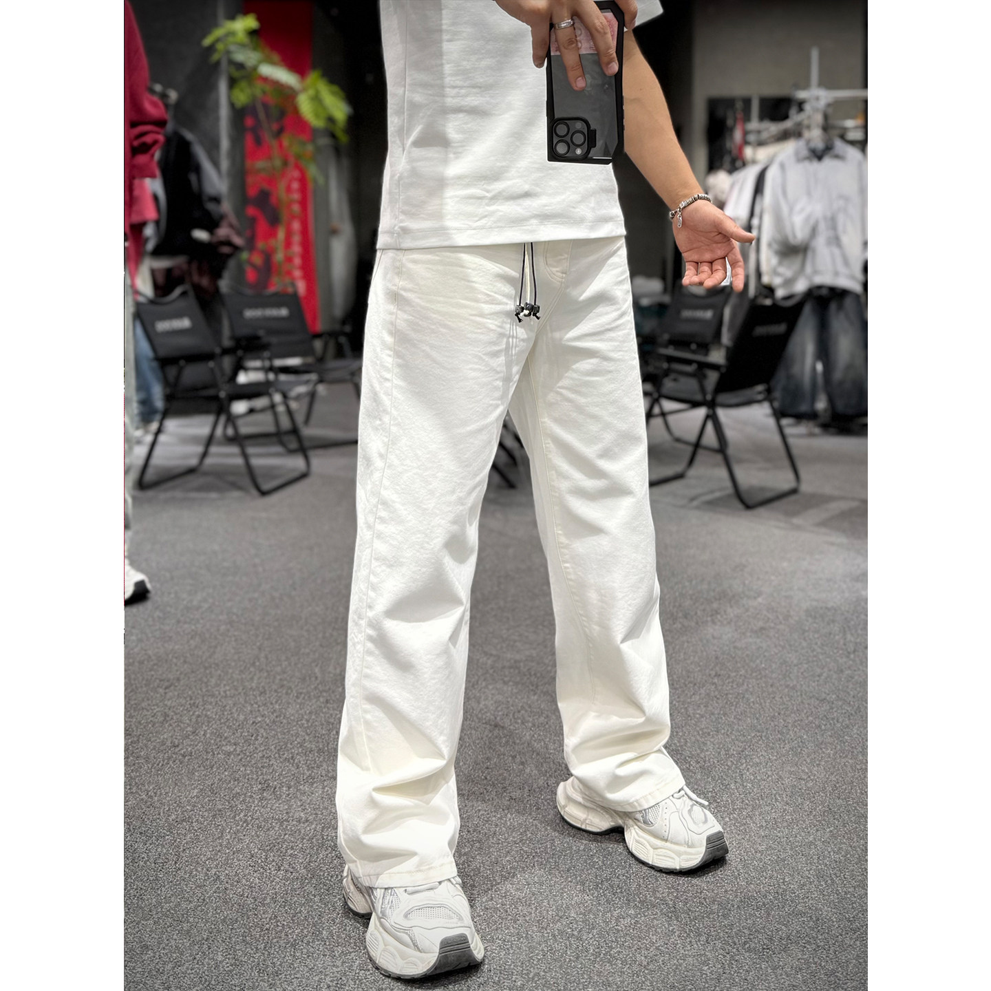 2026春日系简约直筒牛仔裤男士极简痞帅百搭休闲裤垂坠感水洗长裤