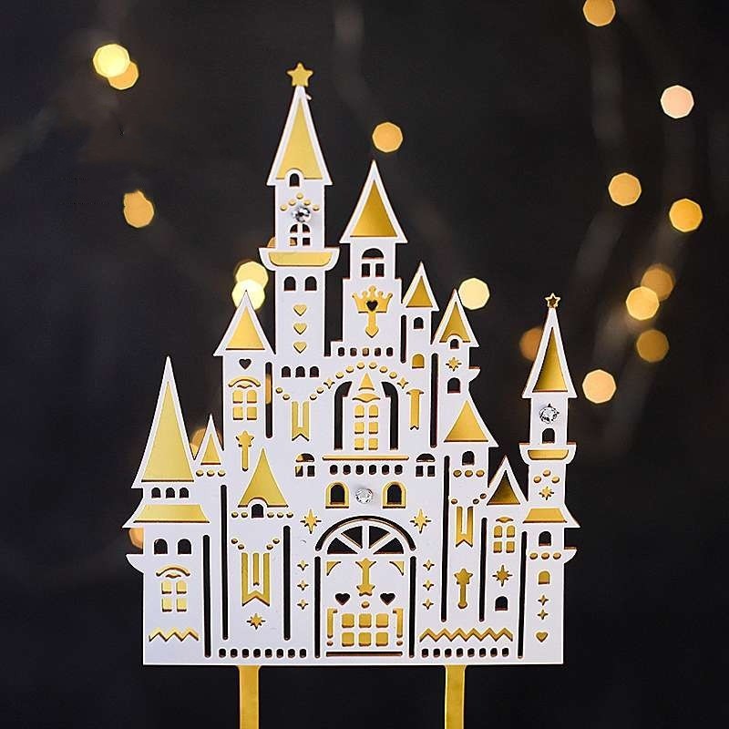 城堡生日蛋糕装饰插牌