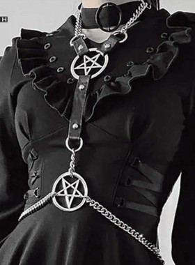 挂脖腰链女暗黑哥特风配饰