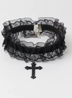 万圣节暗黑脖子项圈遮疤锁骨链