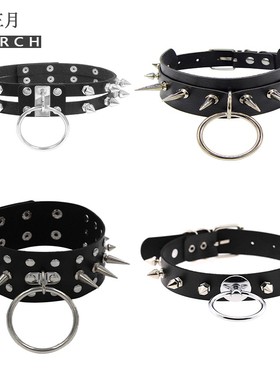 克项圈男m牵引绳哥特配饰