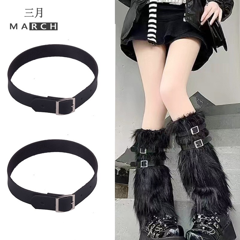暗黑哥特风辣妹腿套绑带y2k