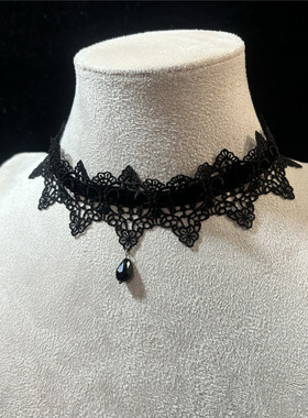 蕾丝丝绒系带项圈choker女