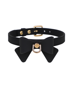 黑色硅胶原创蝴蝶结项项圈女