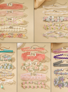 韩系甜美蕾丝脖颈链套装