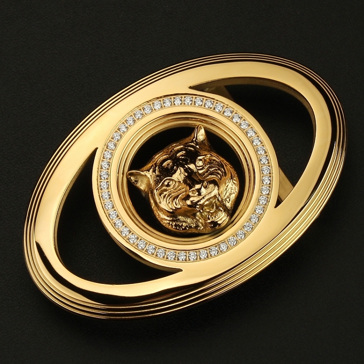 不锈钢内穿平滑扣皮带头挂扣镶钻