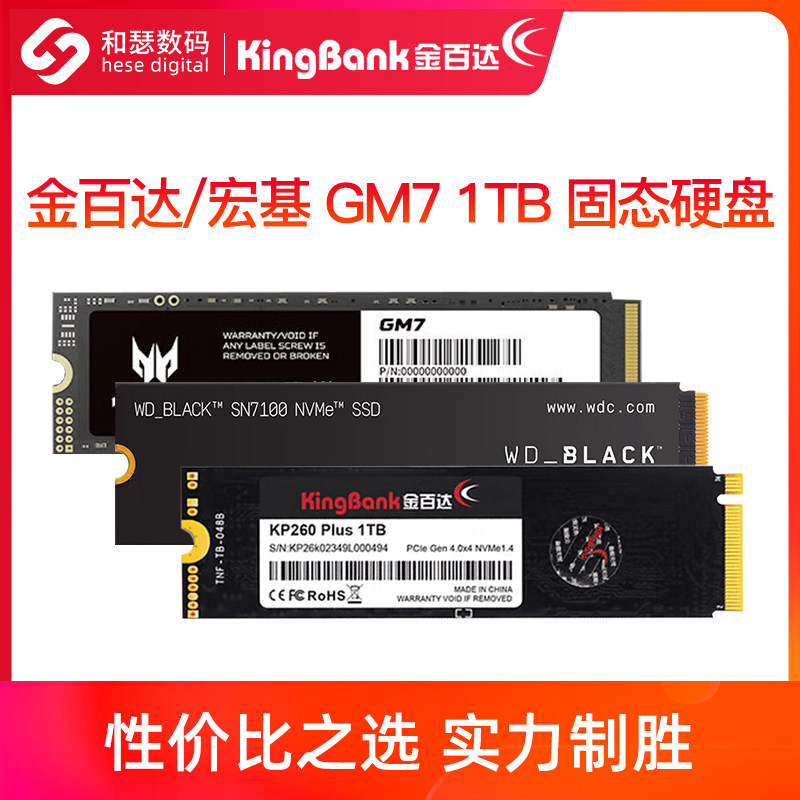 金百达KP260/金泰克/WD西数SN7100/宏碁 GM7  1T 电脑固态硬盘SSD