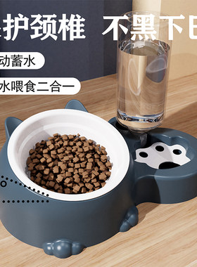 猫碗猫盆自动饮水双碗狗碗狗盆宠物不锈钢碗喝水狗狗陶瓷猫咪用品