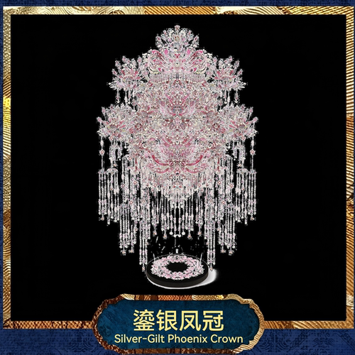 粉黛二十二凤冠金属拼图十里红妆钢达点翠可拼装头饰diy手工材料