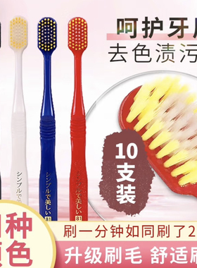【官方正品】 为伴牙刷软毛清洁口腔净齿6列54孔护理牙刷10支装