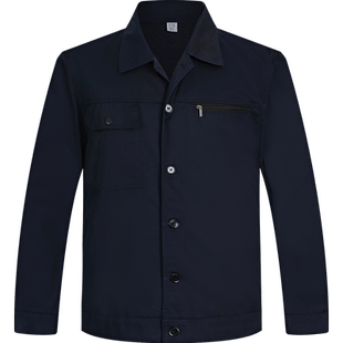 春秋扣子款工作服套装男建筑工地工人耐磨长袖多口袋劳保服装定制