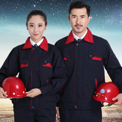 春秋套装加厚帆布耐磨长袖工作服