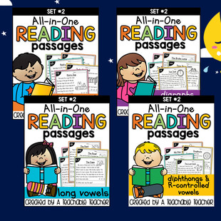 小学生幼儿阅读理解英文句子自然拼读短文阅读reading简答练习