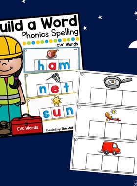 phonics spelling自然拼读写练习题看图写单词幼儿童启蒙早教英语