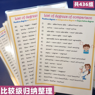 儿童小学英语法grammar比较级归纳总结教具启蒙闪卡片