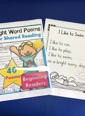 小学英语高频词入门练习册阅读理解小诗强化涂色本美国sightwords