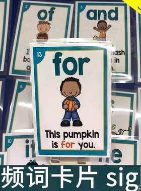 高频单词大闪卡片sightword300张字母幼儿视觉拼读句子早教师具