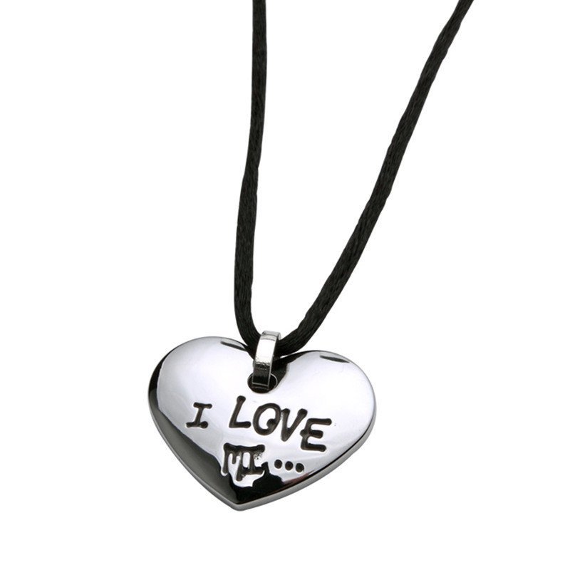 梦克拉  钨金情侣项链 吊坠 爱自己 心形挂坠