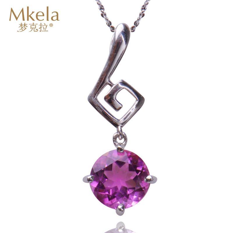 Mengkra Amethyst Pendant female voice S925 silver inlaid Amethyst Necklace
