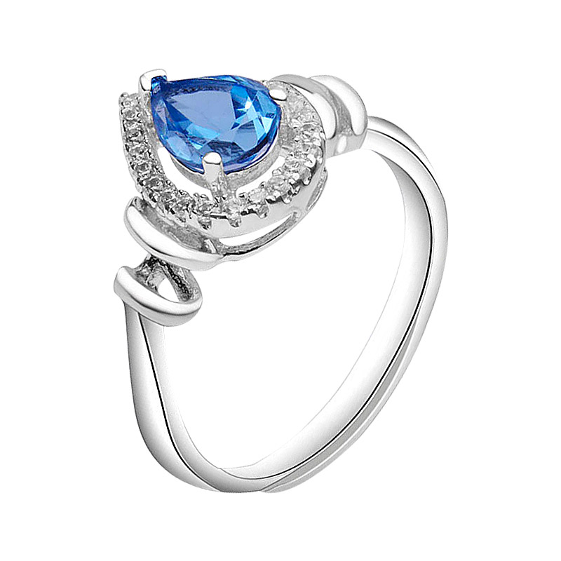 梦克拉银蓝黄玉活口托帕石戒指