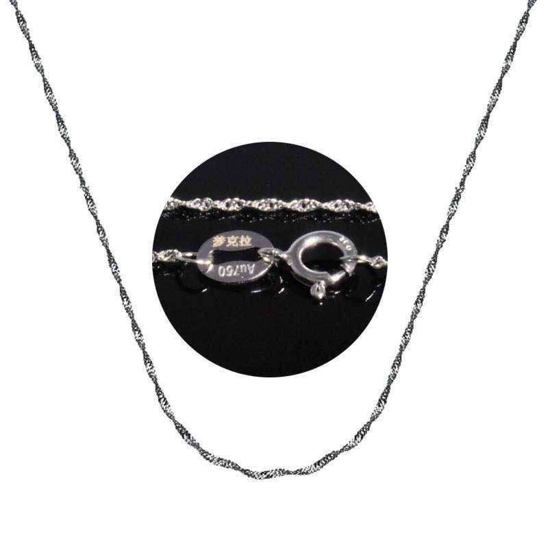 梦克拉18K金水波纹轻奢锁骨链