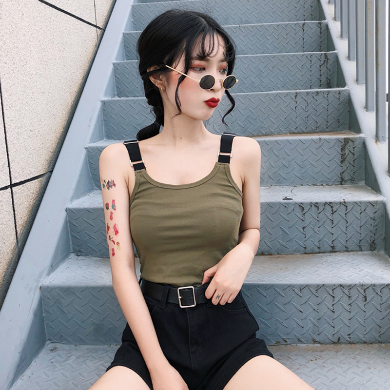 Ïļ¾Å®×°º«°æ´¿É«¼òÔ¼°Ù´îÐÞÉíÏÔÊݿɵ÷½Úµõ´ø±³ÐÄÍâ´©ÉÏÒÂѧÉú³±