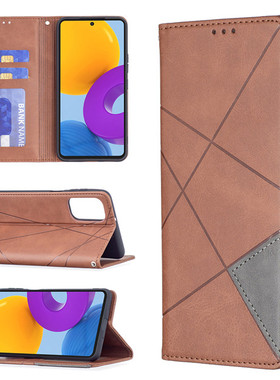 适用三星m52手机壳SM-M526保护套Galaxy M52皮套掀盖男士皮套简约