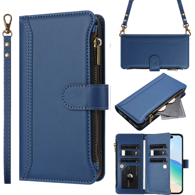 推荐时尚拉链插九卡手机套带挂绳