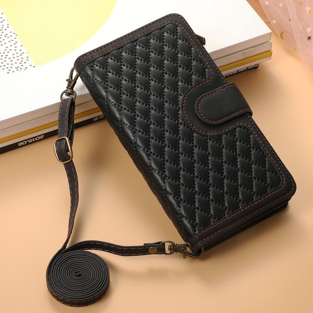 小香风拉链插卡小米手机皮套挂绳