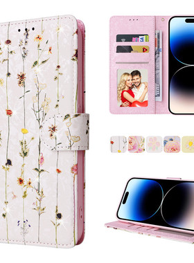 适用iPhone14promax皮套i8p苹果13手机壳12mini插卡17钱包7plus翻盖15保护套16小清新11新款xs防摔硅胶奢华女