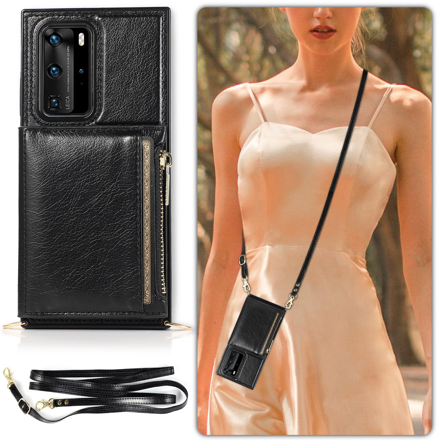 斜跨拉链钱包插卡包三星苹果