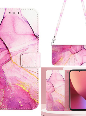 适用小米civi手机壳redmi k80红米note14pro+翻盖式poco皮套x7pro保护套f6斜跨背带x6挂绳防摔14c全包硅胶13C