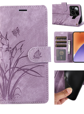 适用小米civi4pro手机壳CIVI3皮套红米NOTE14翻盖式12c插卡13r防摔11TPRO软边poco c75保护套14c外壳15R女款