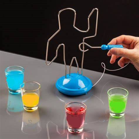 抖音玩具创意喝酒道具碰电铃嗡嗡线buzz wire drinking game游戏