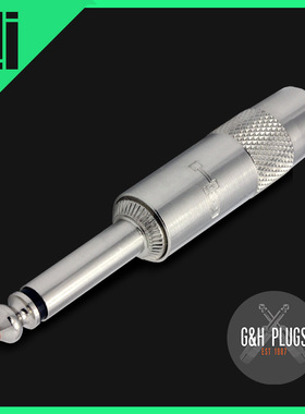 美国原装GH铜芯直连大二芯单声道TS乐器线插接头 镀镍镀金BF2PM