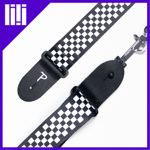 加拿大 Perri's派瑞斯 正版授权民谣电木吉他贝斯黑白格布背带5CM