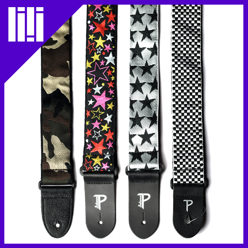 加拿大进口Perri's派瑞斯布纹布质拼花图案电木吉他背带 5CM