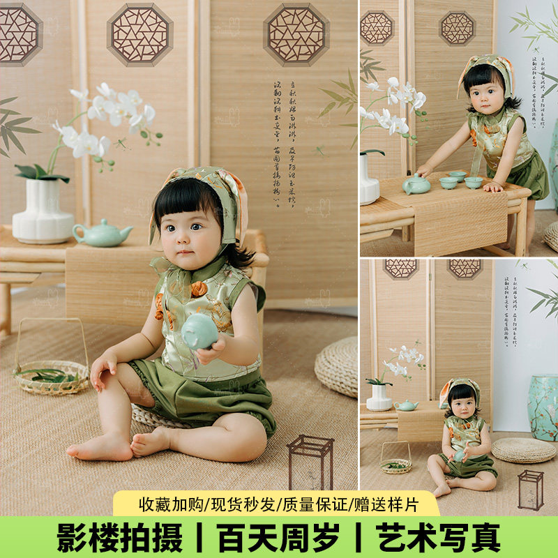 儿童摄影服装女童婴儿宝宝古风主题影楼周岁照拍摄艺术写真百天照