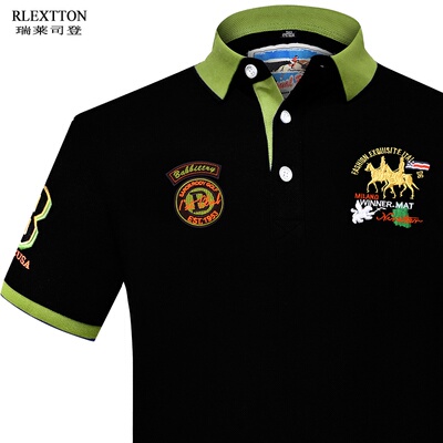 高端男士刺绣T恤短袖POLO衫夏季