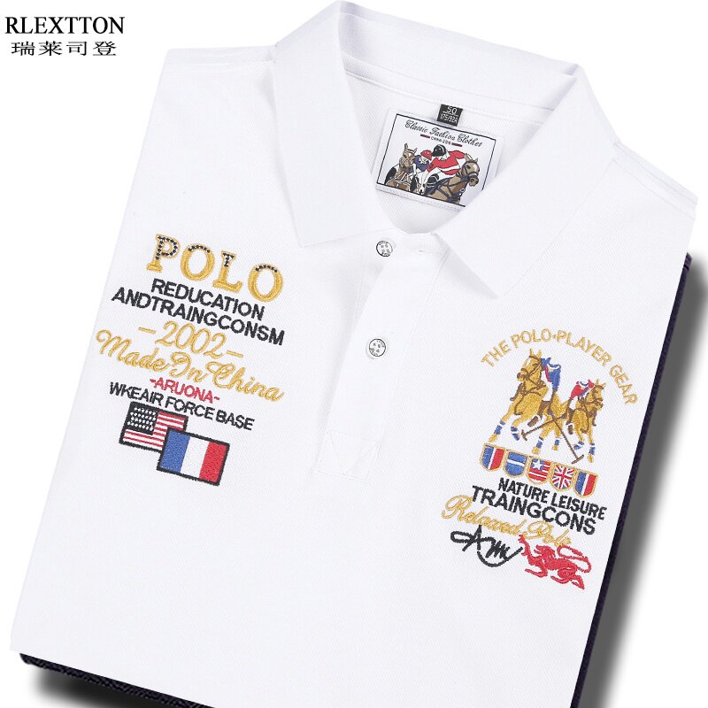 高端男装短袖T恤男POLO衫翻领半袖上衣服欧货潮流纯棉T刺绣夏品牌