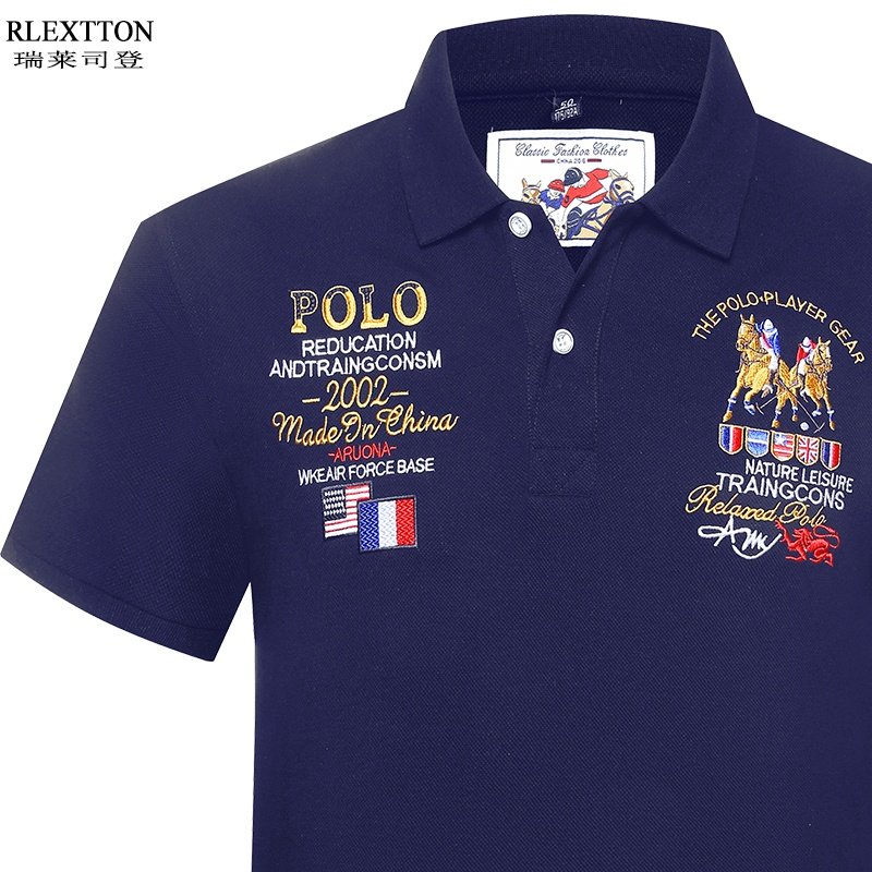 夏装新款夏季高端品牌高档Polo衫纯棉男装短袖t恤 宽松翻领体恤潮