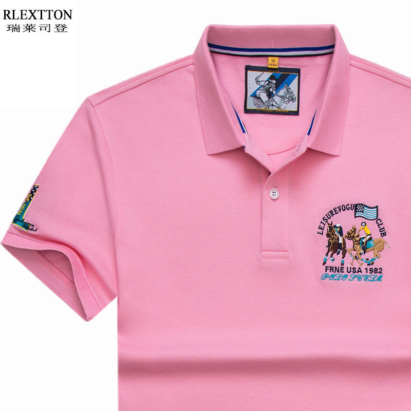 短袖T恤POLO衫保罗上衣粉红色