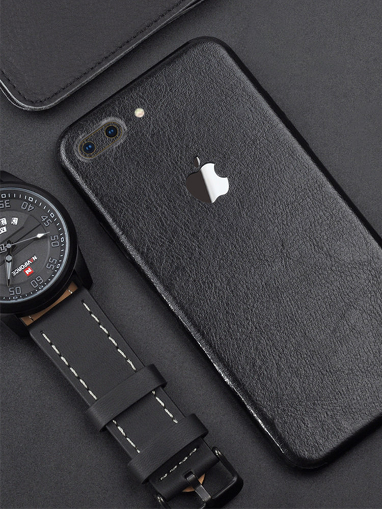 苹果8plus皮纹背膜7p个性手机贴纸iphone8皮革全包边后膜7保护膜