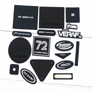 新款黑色羽绒服皮贴补丁硅胶皮标牌软橡胶贴标DIY装饰LOGO贴花